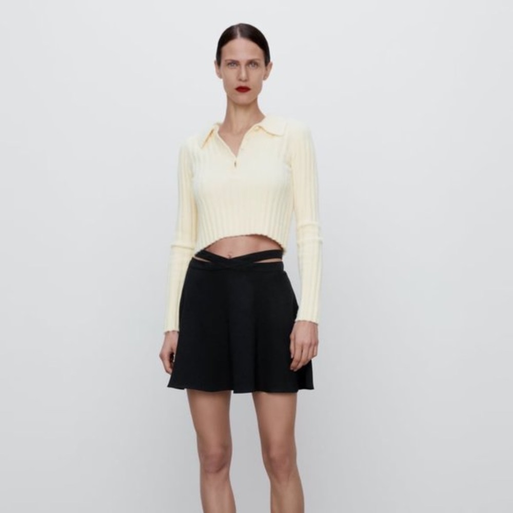 Zara Cut Out High Waist Short Skirt